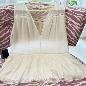 Alice + Olivia Cream Peplum Blouse